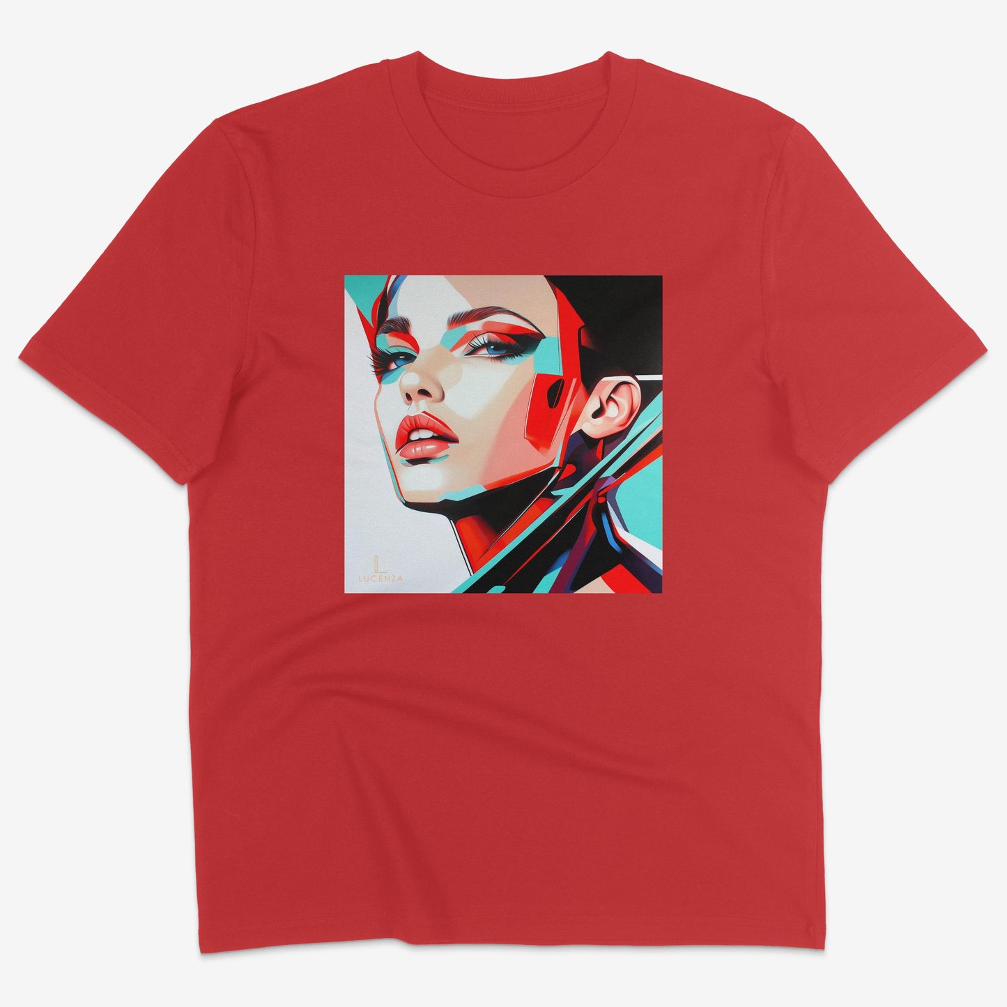 Flatlay of Lucenza Edge 3.0 t-shirt in red-showcasing disruptive streetwear