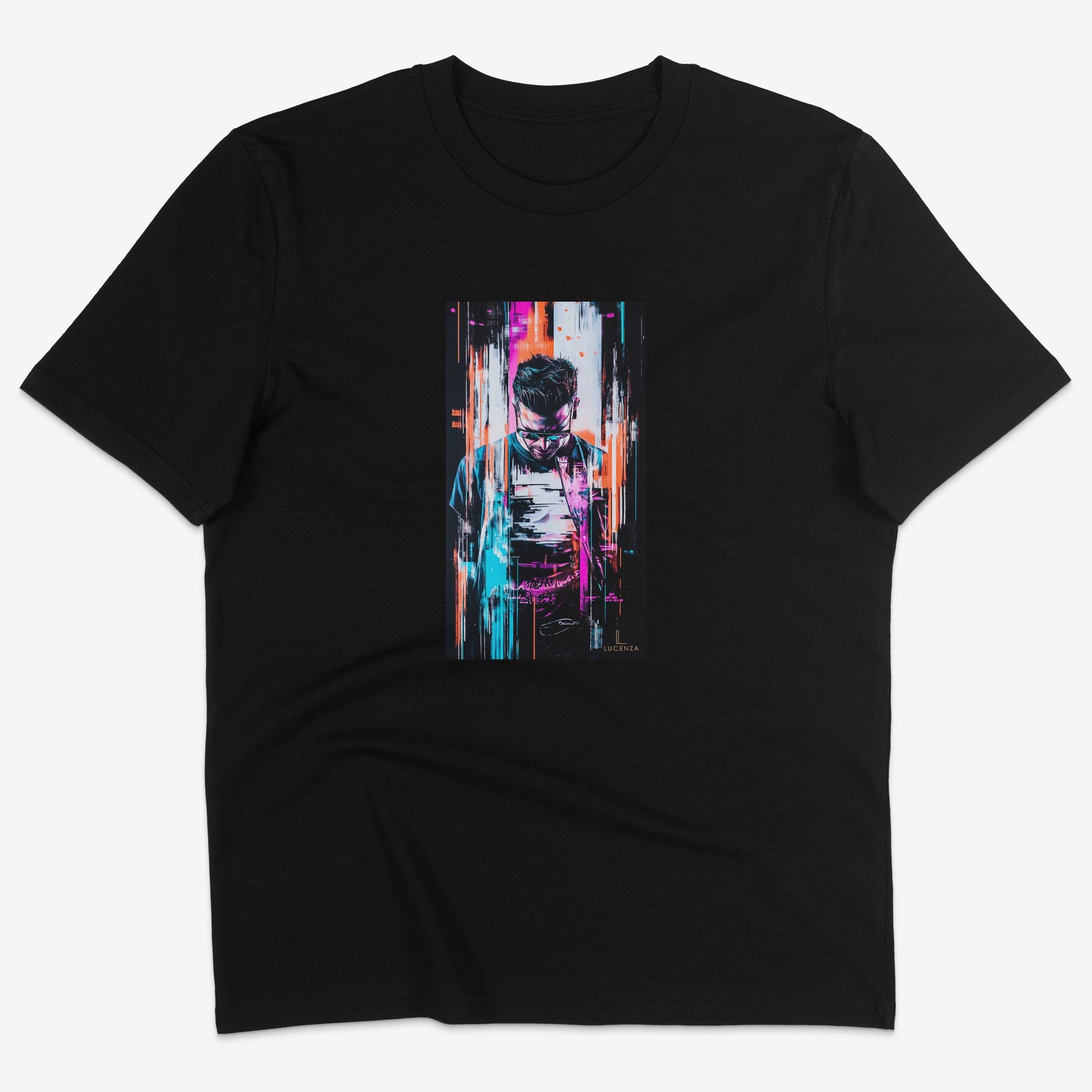 Flatlay of Lucenza Chaos 6.0 t-shirt in black—urban streetwear with unapologetic attitude