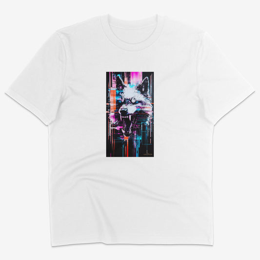Flatlay of Lucenza Chaos 7.0 t-shirt in white—urban streetwear with unapologetic attitude