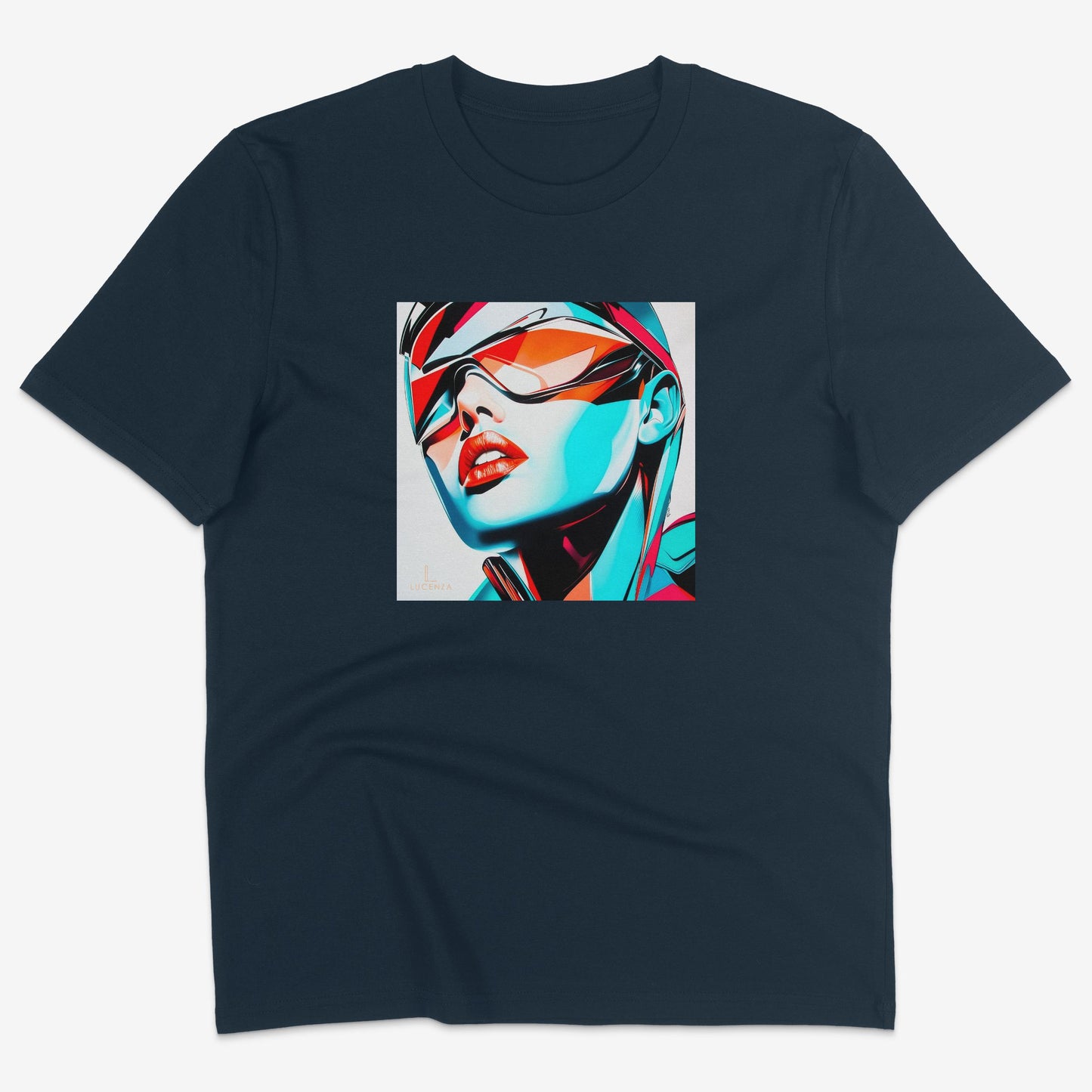 Flatlay of Lucenza Edge 4.0 t-shirt in navy-showcasing disruptive streetwear