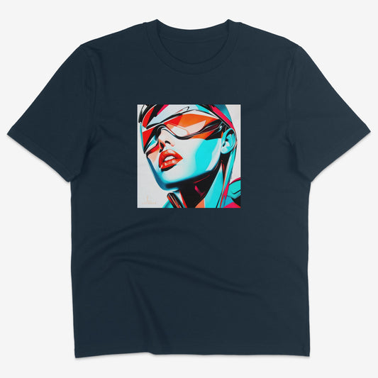 Flatlay of Lucenza Edge 4.0 t-shirt in navy-showcasing disruptive streetwear