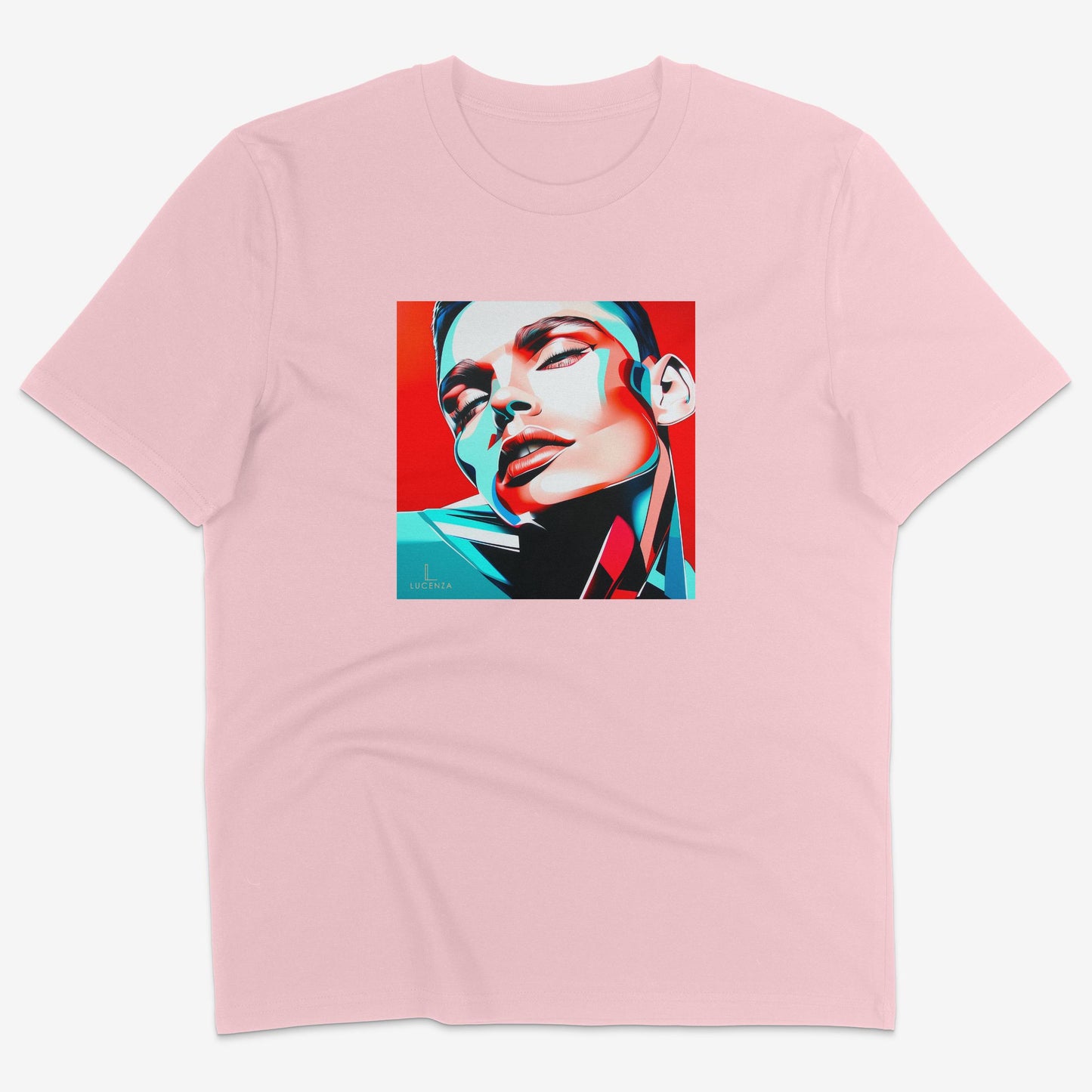 Flatlay of Lucenza Edge 5.0 t-shirt in pink-showcasing disruptive streetwear